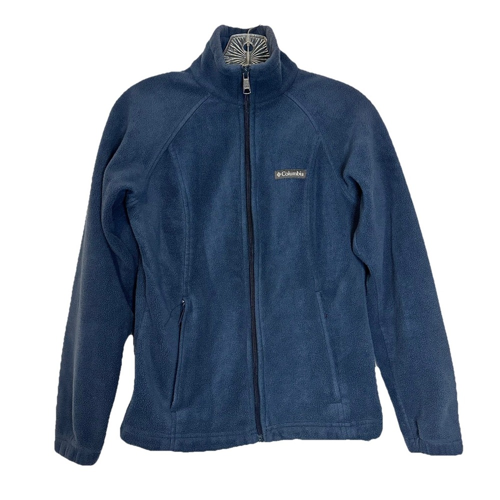 Columbia Kids Fleece Zip Up Jacket Sweater Pockets Warm Winter Fuzzy Blue XS‎